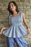 Nonni Gingham Bandeau Cami Denim